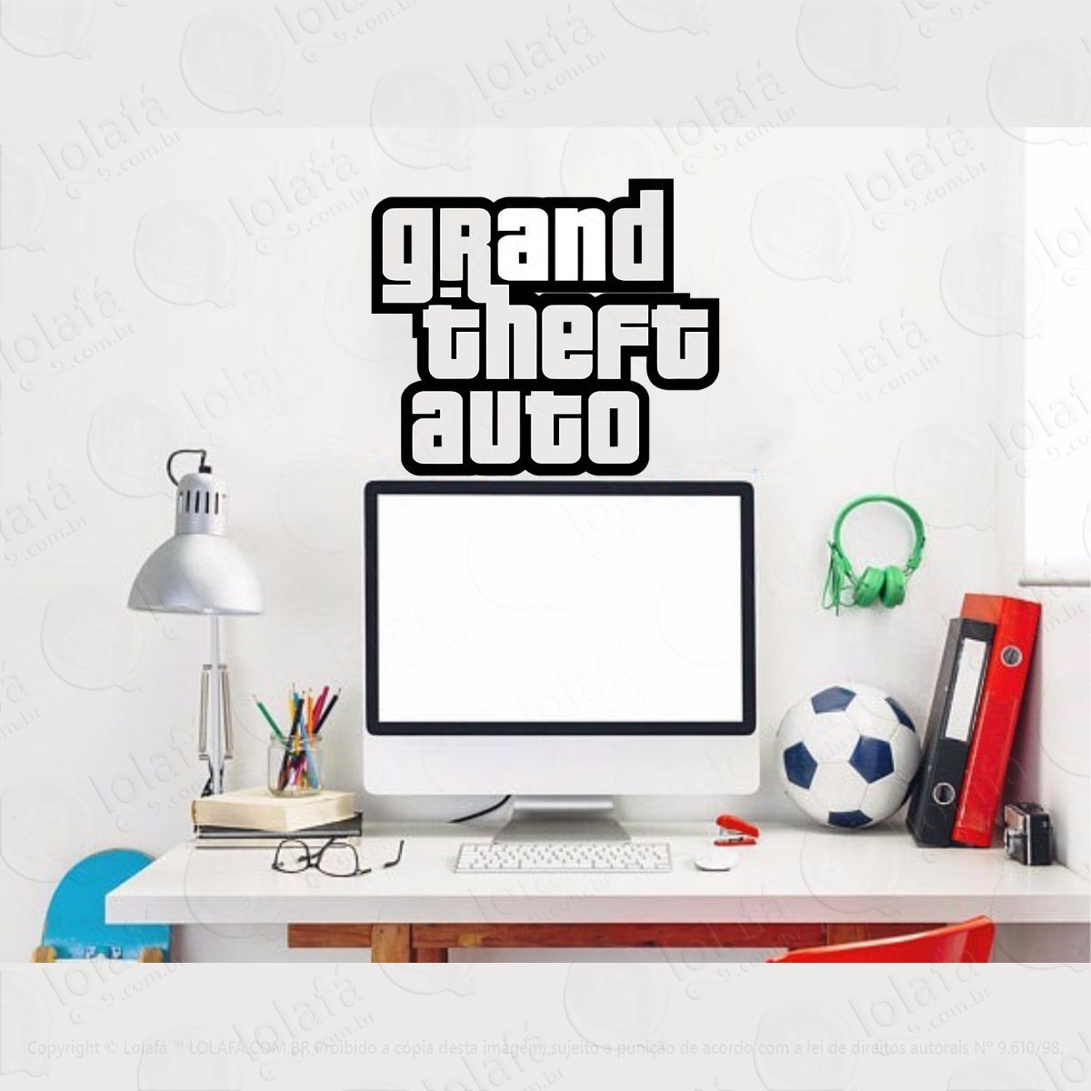 adesivo parede sala gamer gta mod:983