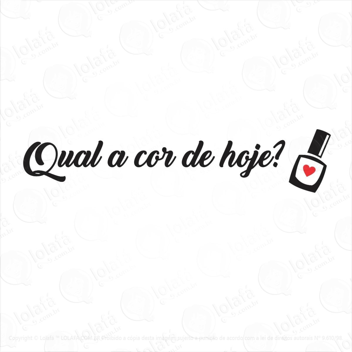 adesivo parede salão manicure e esmalteria qual cor de hoje? mod:1002
