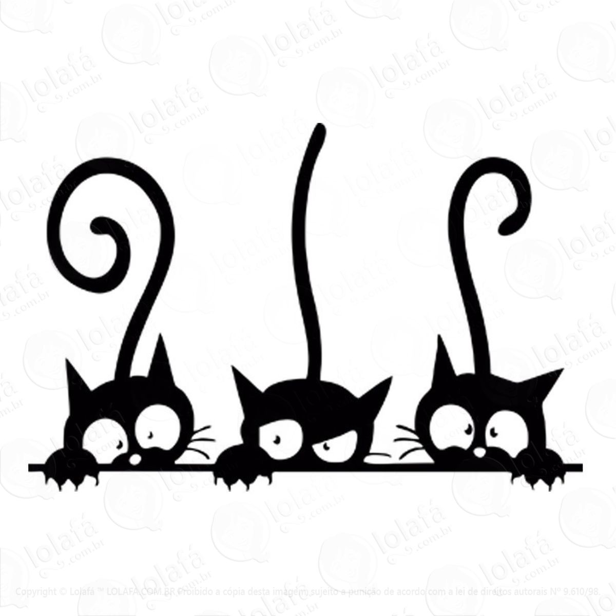 Adesivo De Parede Decorativo Gatinhos Mod:1015