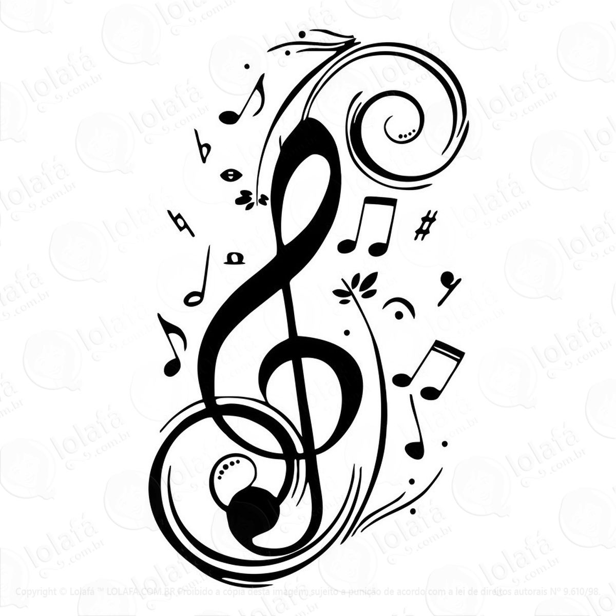 Adesivo Decorativo Parede Notas Musicais Mod:1038