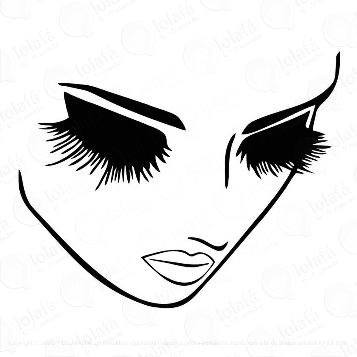 adesivo de parede manicure designer de cílios mod:1051