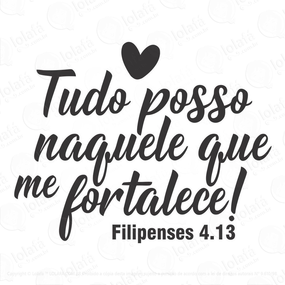 Adesivo Parede Frase Tudo Posso Naquele Que Me Fortalece Mod:1075