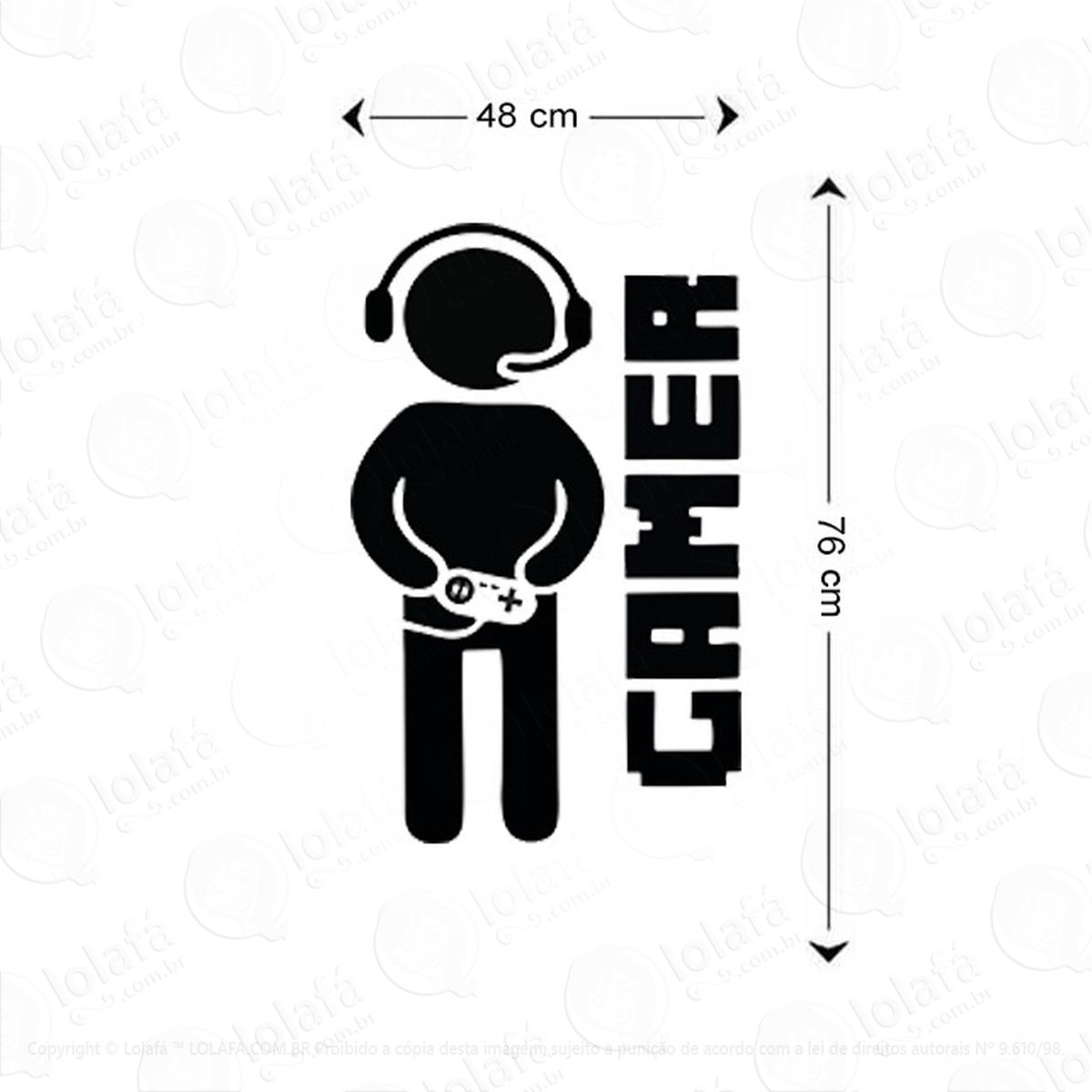 adesivo decorativo gamer em ação parede quarto sala mod:1101
