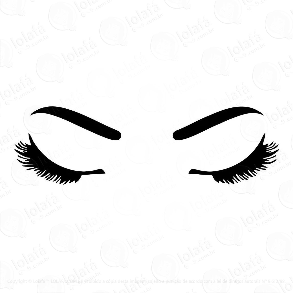 adesivo de parede manicure sobrancelhas cílios decoração mod:1119