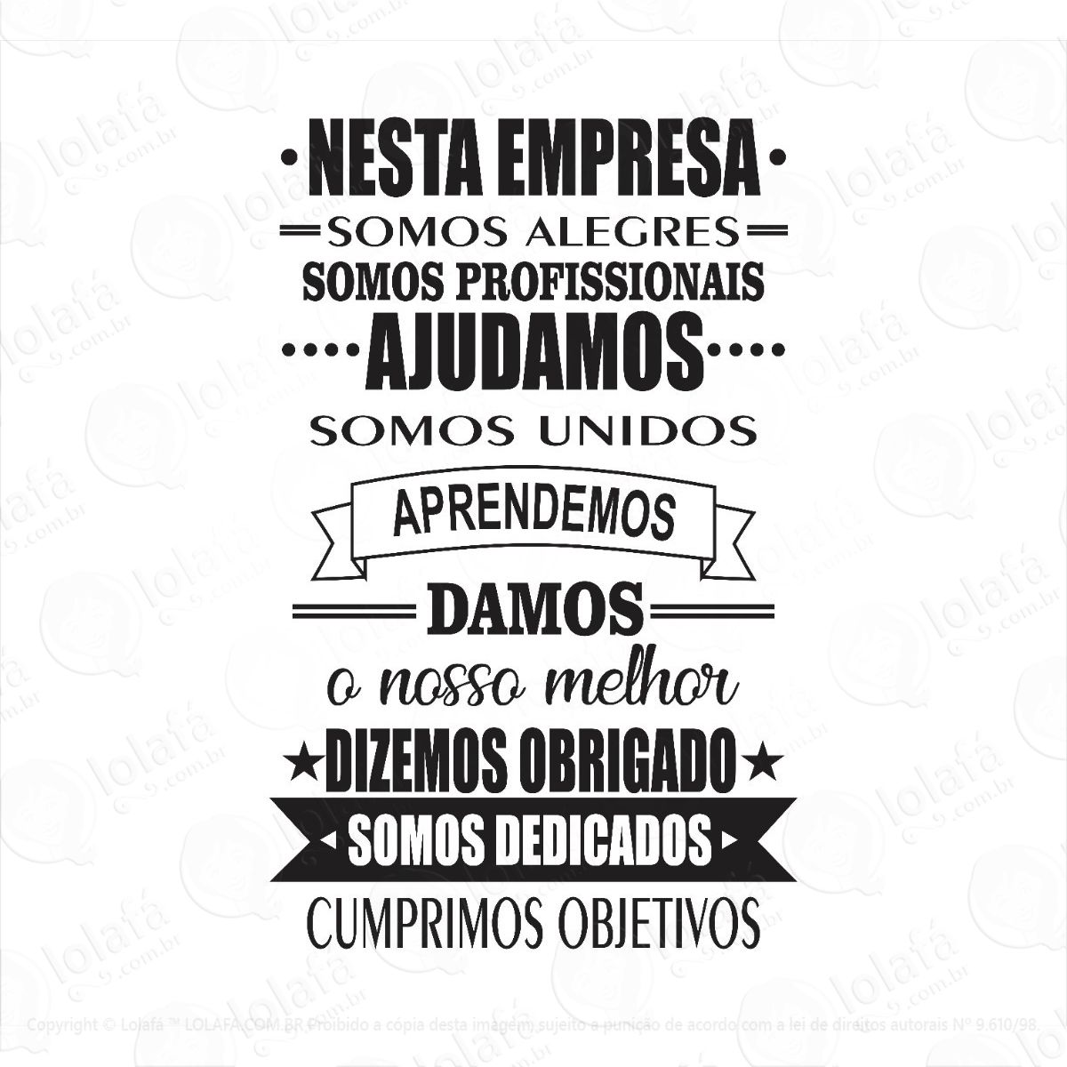 adesivo parede empresarial sala frase motivacional adesivos de parede para sua empresa mod:1122