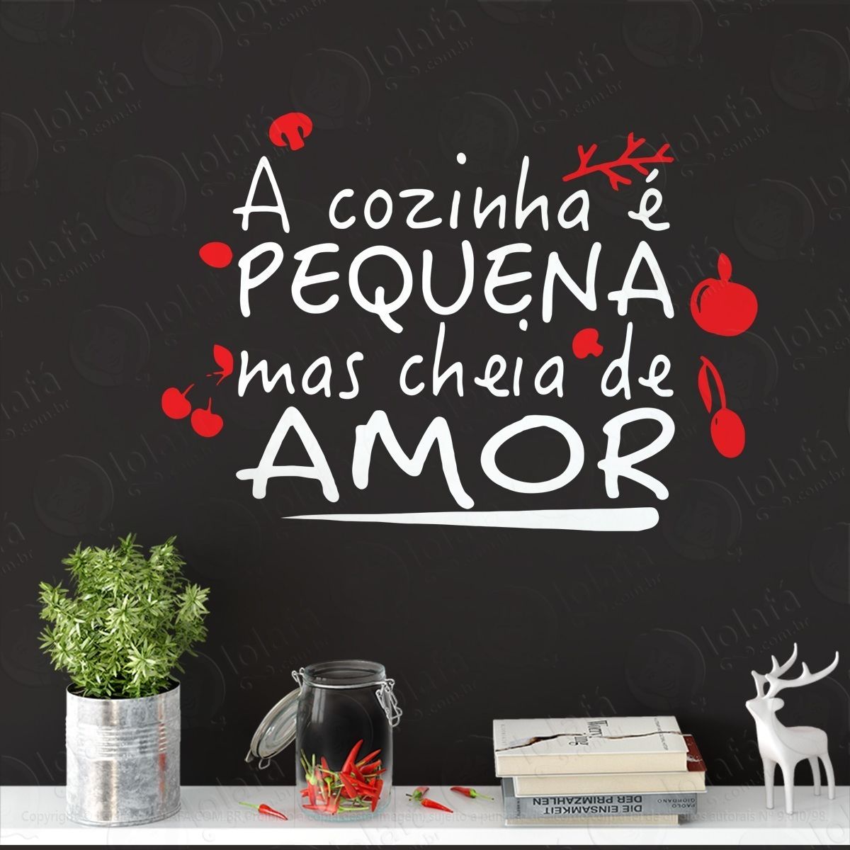 adesivo de parede decorativo a cozinha É pequena mod:1135