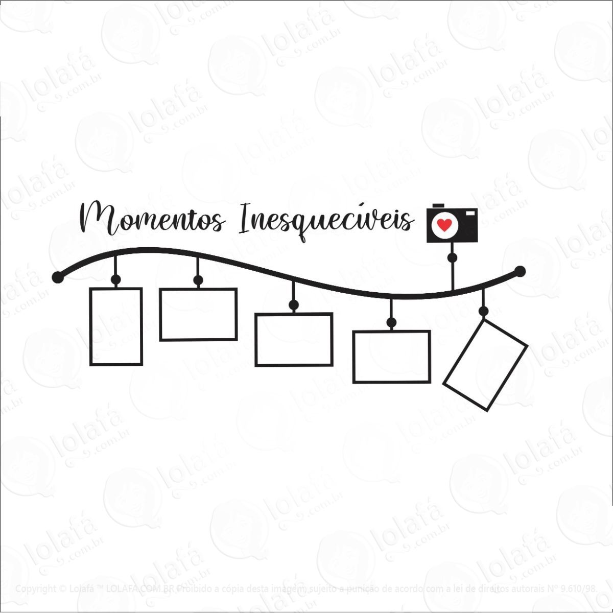 adesivo decorativo parede momentos molduras fotos da família mod:1148