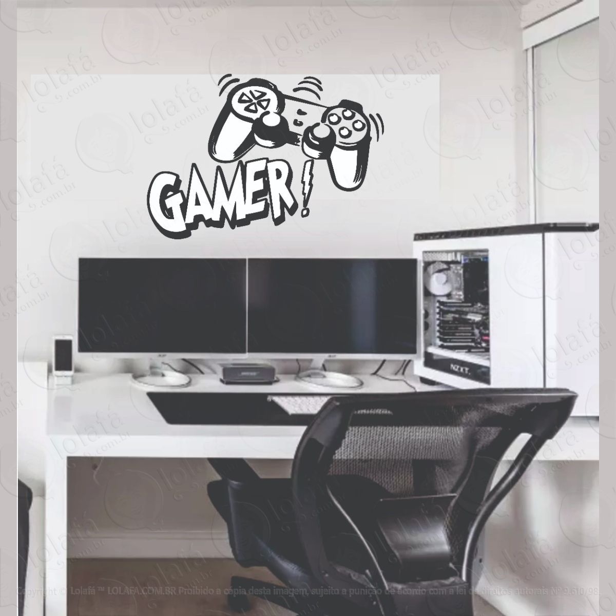 adesivo decorativo de parede gamer controle mod:1187