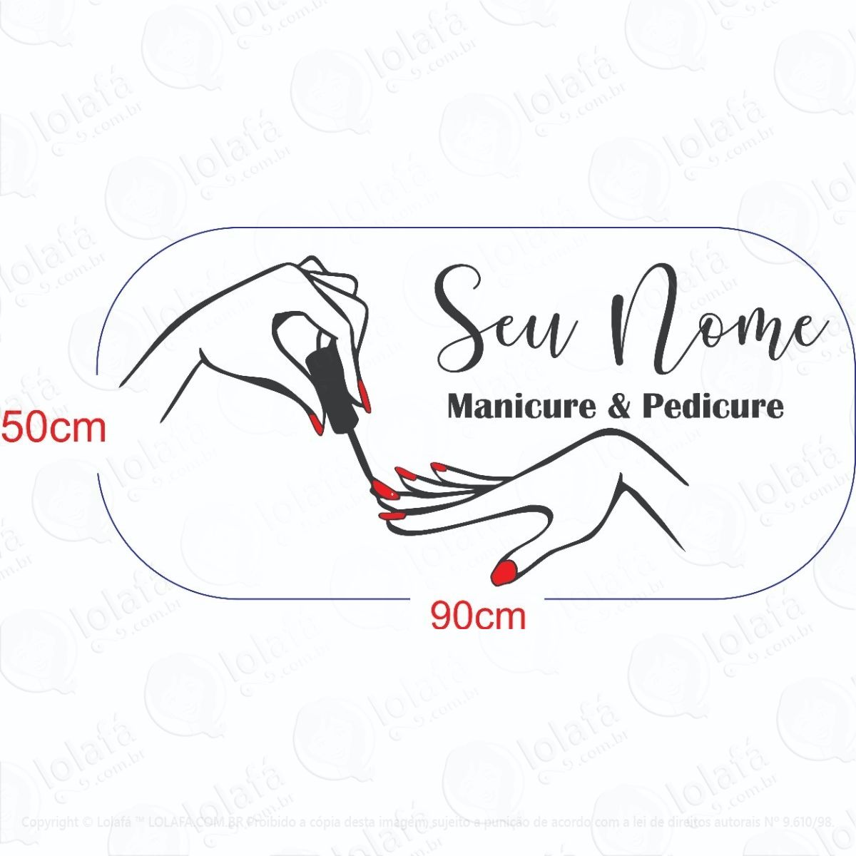 adesivo decorativo parede salão manicure & pedicure mod:1208