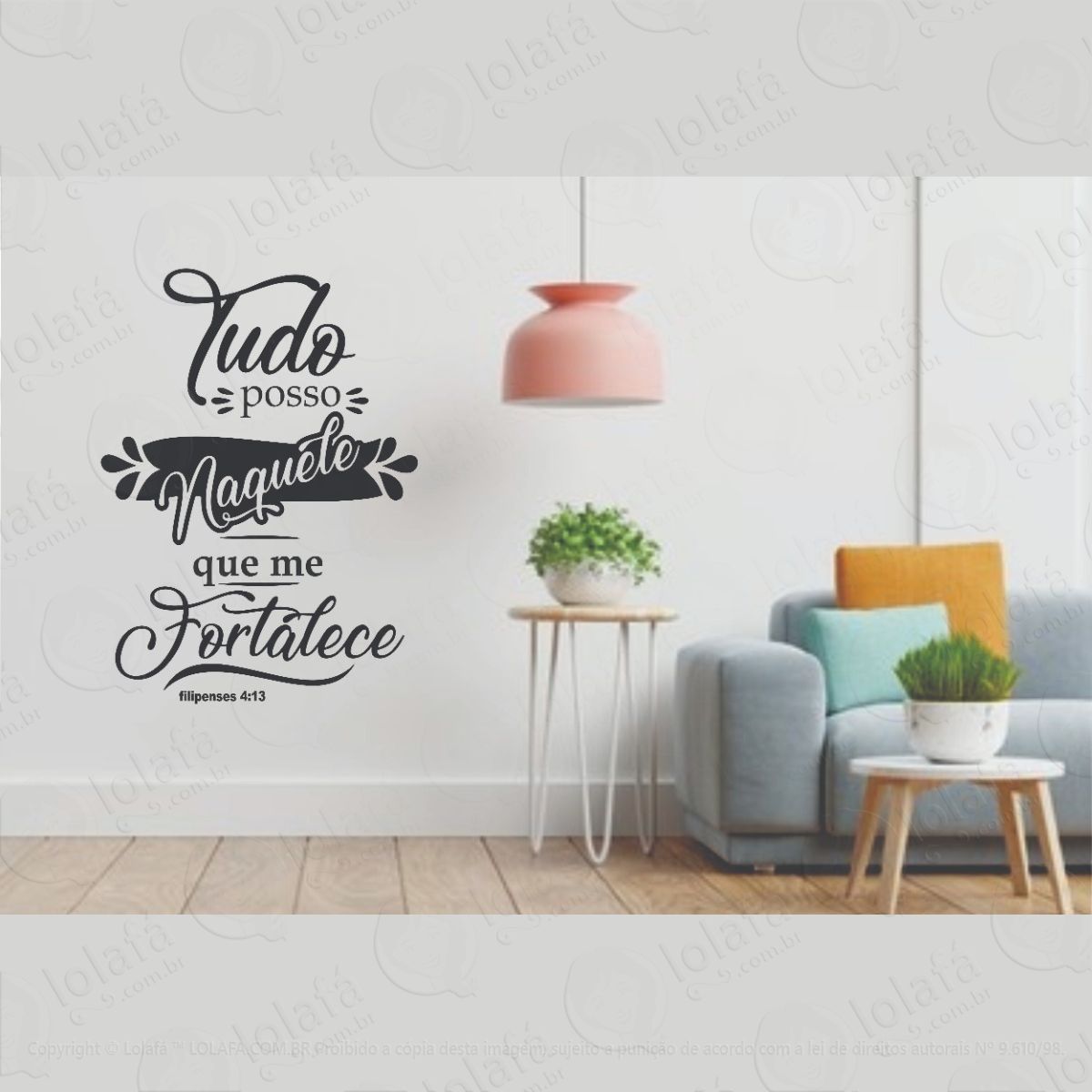 adesivo decorativo tudo posso salmo filipenses 4:13 mod:1227