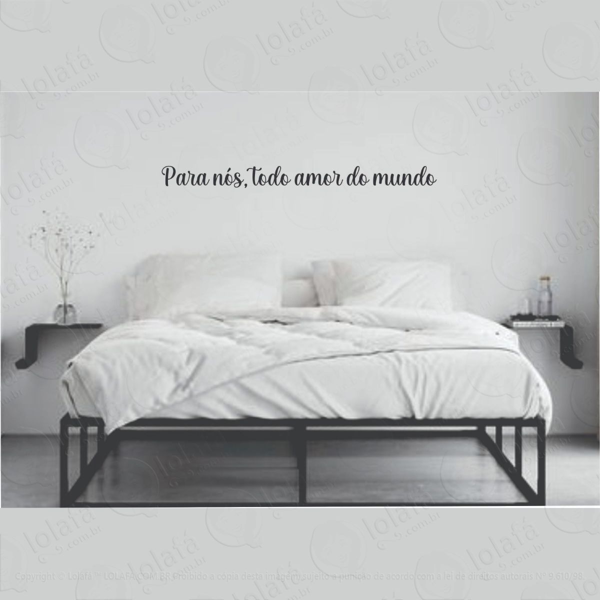 adesivo de parede frase para nós, todo amor do mundo mod:1245