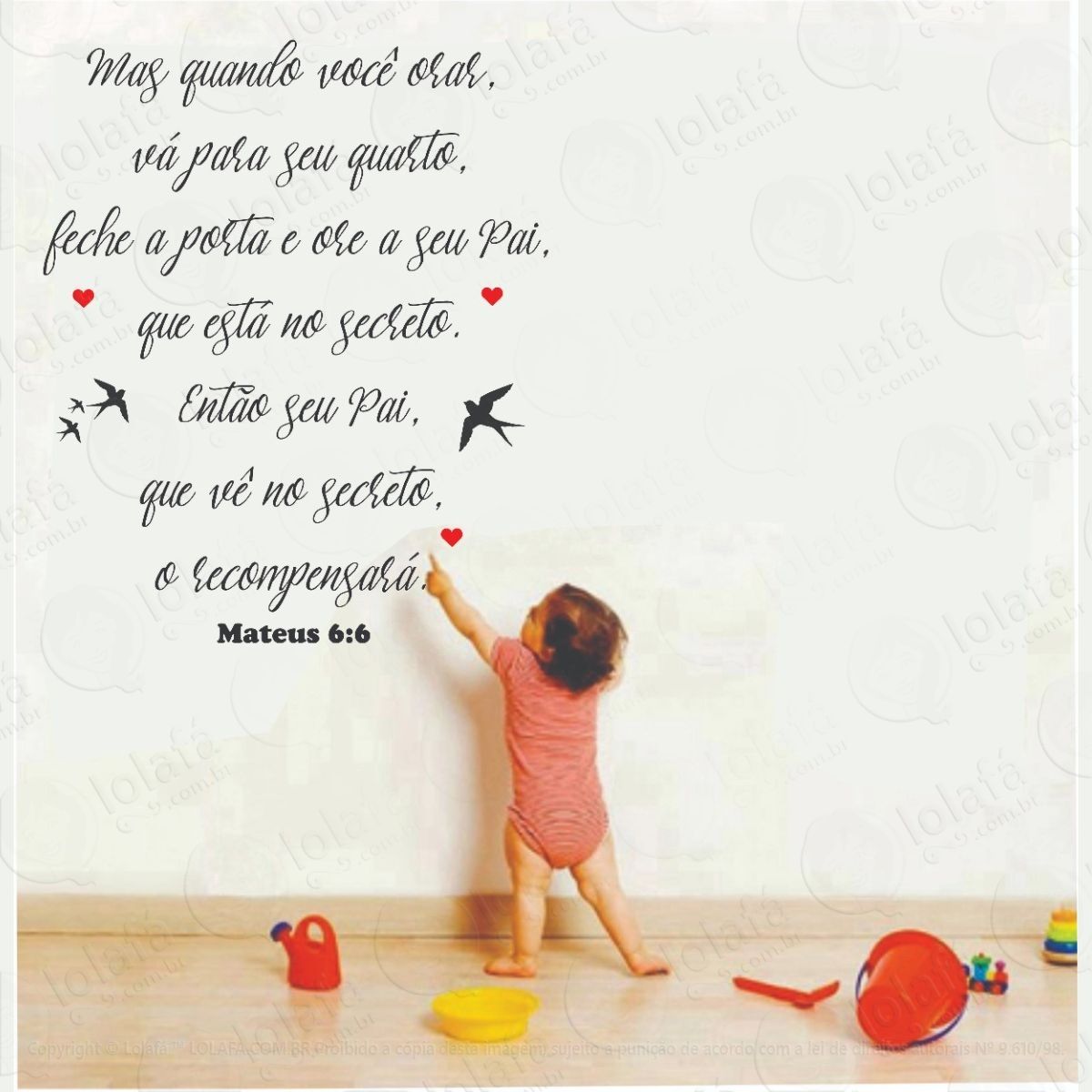 Adesivo Decorativo Quando Você Orar Mateus 6:6 Mod:1246