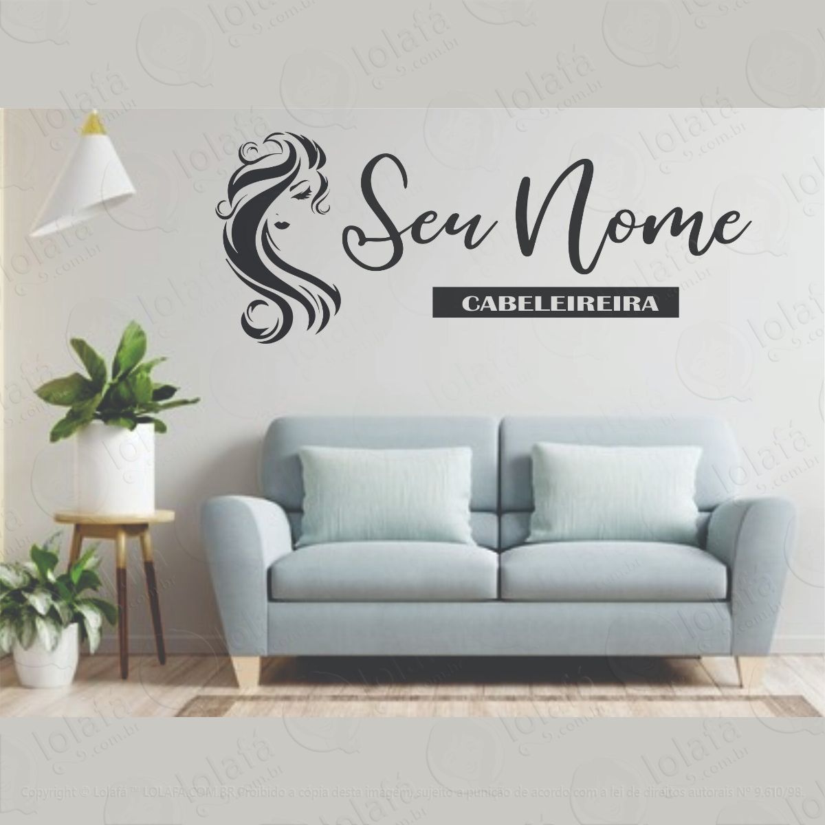 adesivo decorativo parede vidro salão cabeleireiro mod:1259