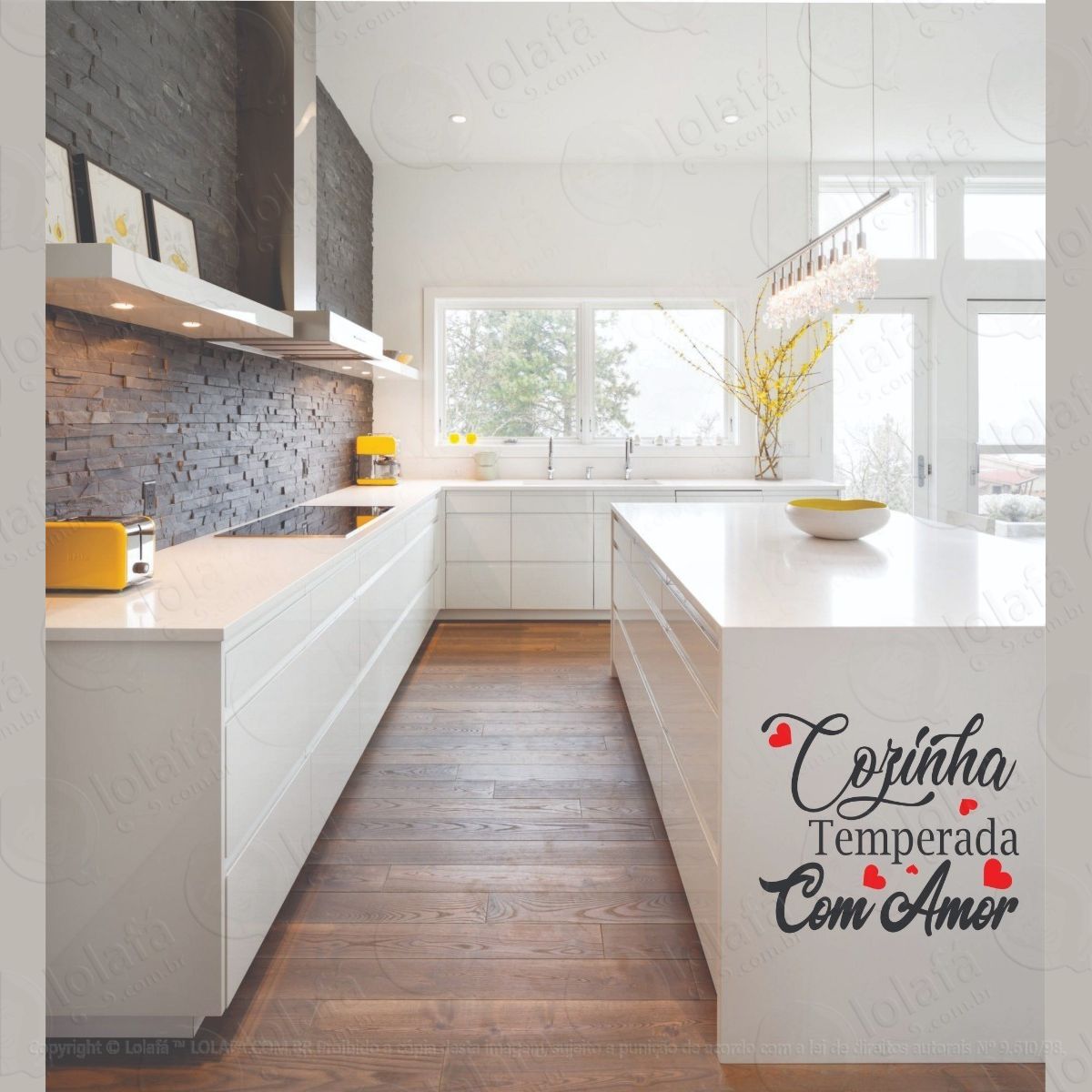 adesivo decorativo cozinha temperada com amor mod:1299