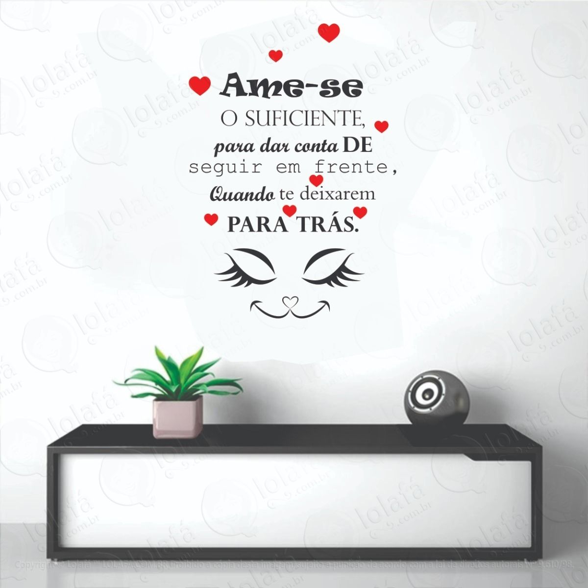 adesivo decorativo de parede ame-se o suficiente mod:1302