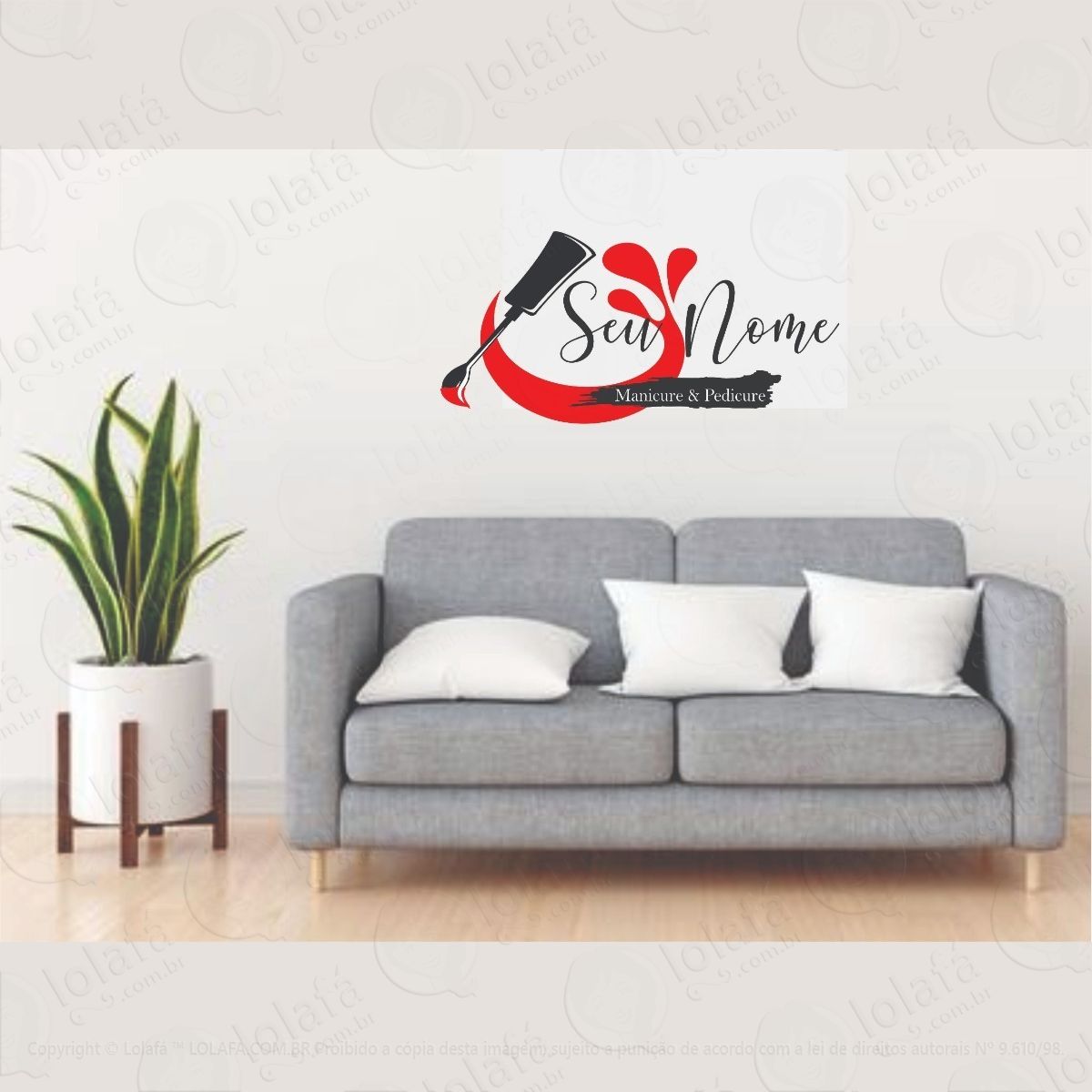 adesivo parede decorativo manicure & pedicure mod:1327
