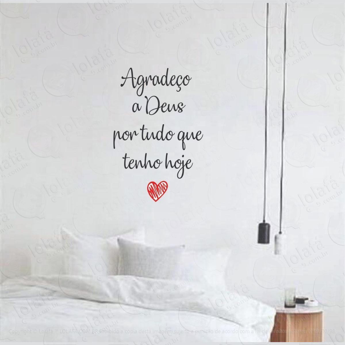 adesivo parede frase agradeço a deus por tudo que tenho hoje mod:1340