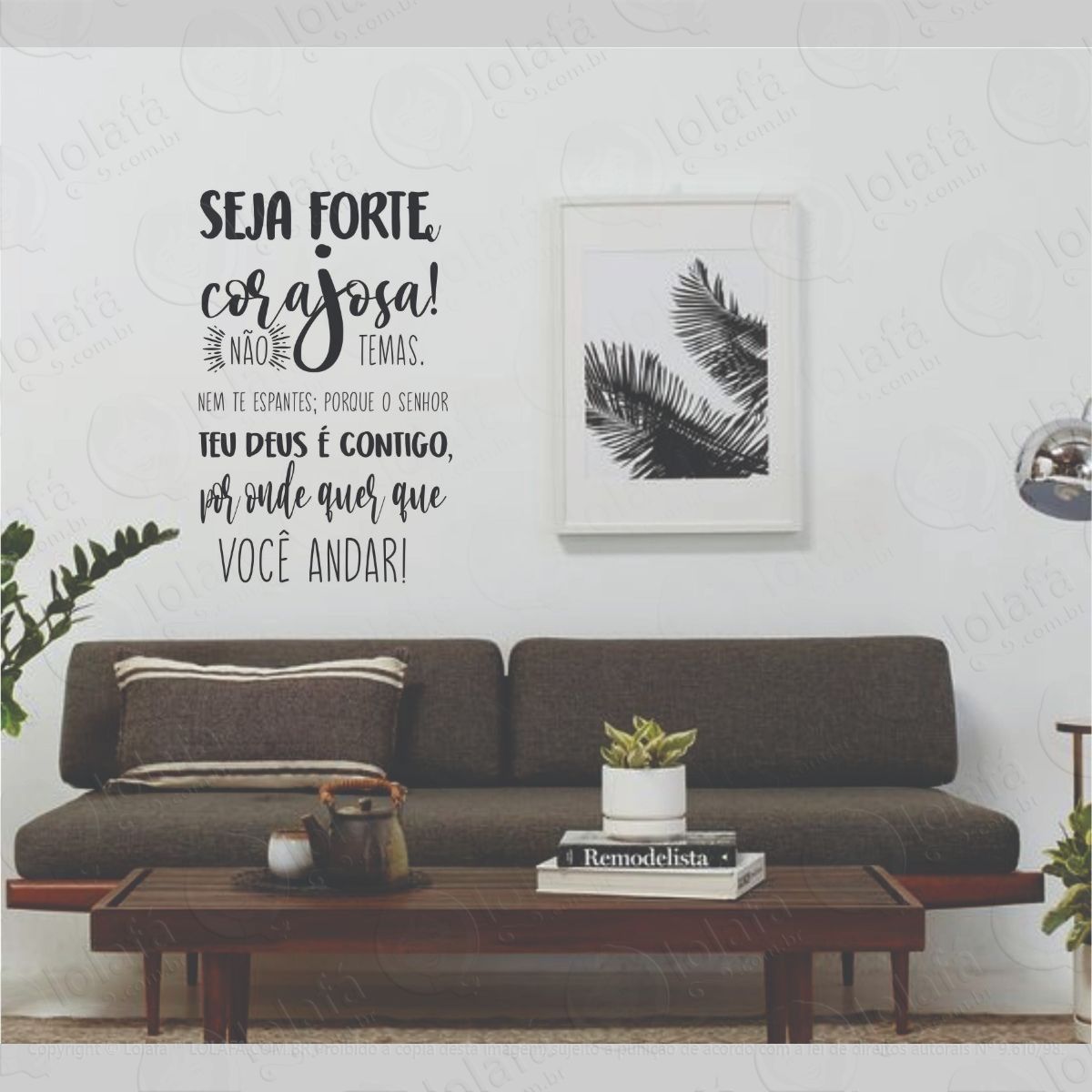 adesivos frase seja forte corajosa deus esta contigo mod:1341