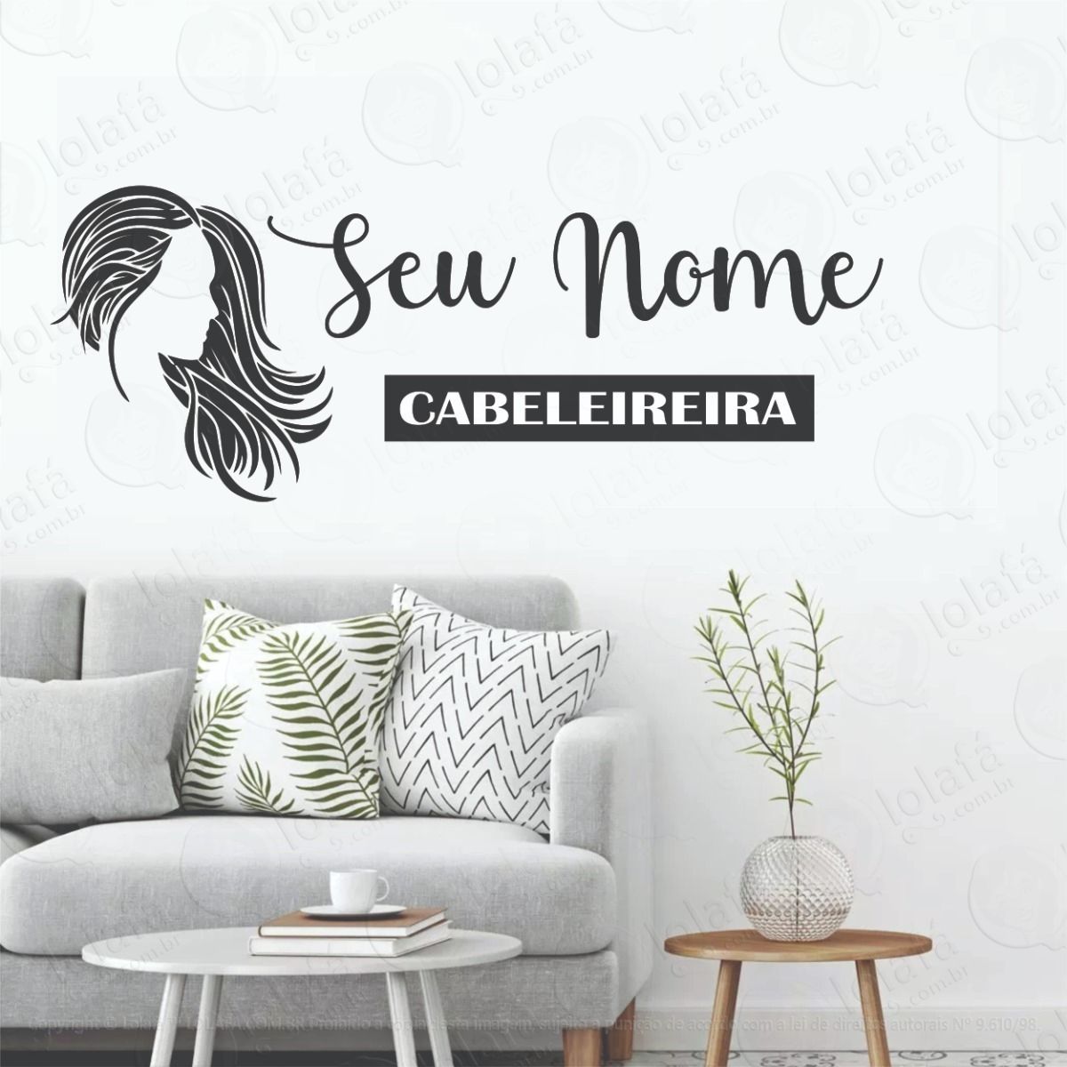 adesivo decorativo parede vidro salão cabeleireiro mod:1344