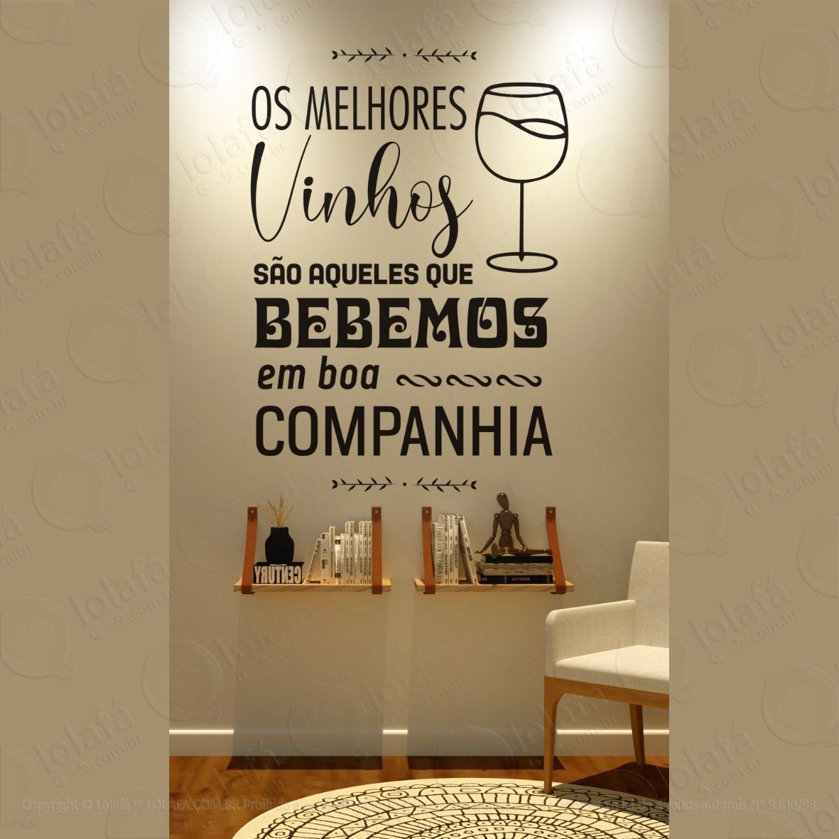 adesivo decorativo parede os melhores vinhos mod:1359