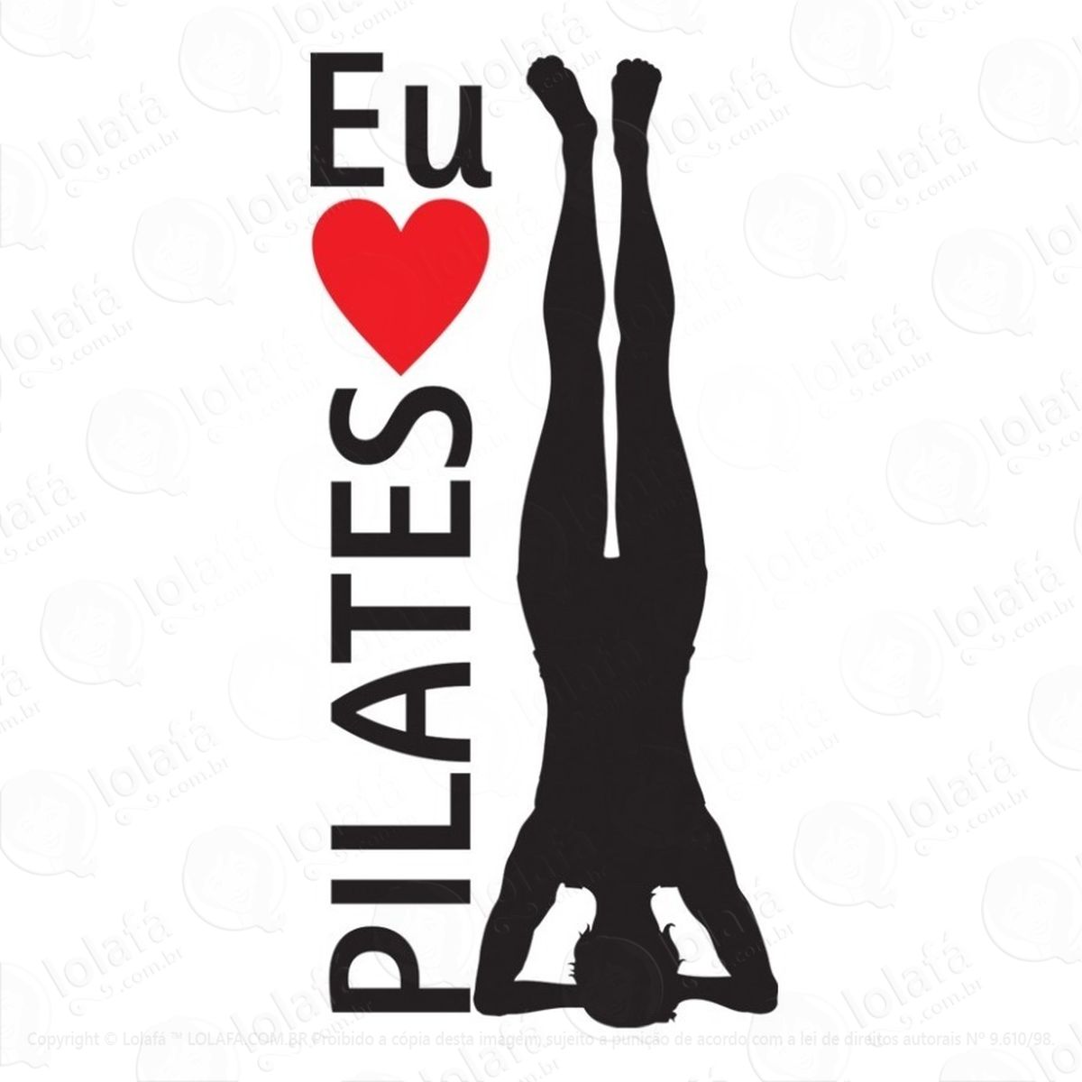 adesivo decorativo de paredes eu amo pilates mod:1363