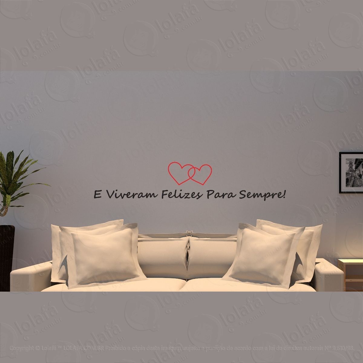 Adesivo De Cabeceira Cama Casal E Viveram Felizes P/sempre Mod:1365