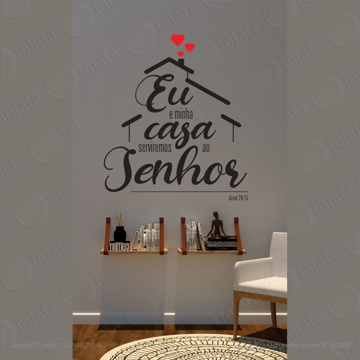 adesivo decorativo para parede versículo bíblico mod:1394
