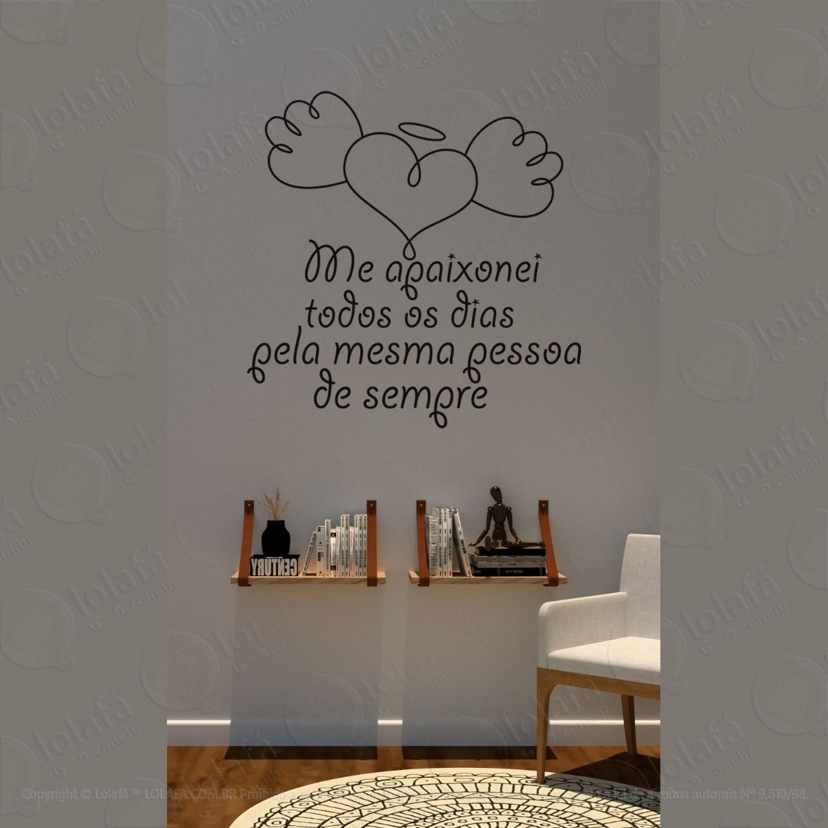 adesivo paredes frases para casais recém casados e namorados mod:1431