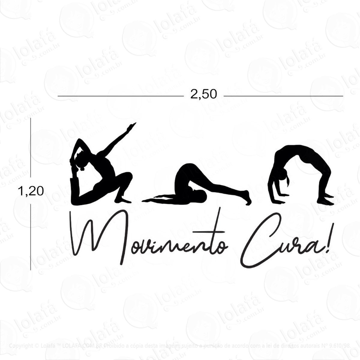 adesivo parede pilates movimento cura mod:1438