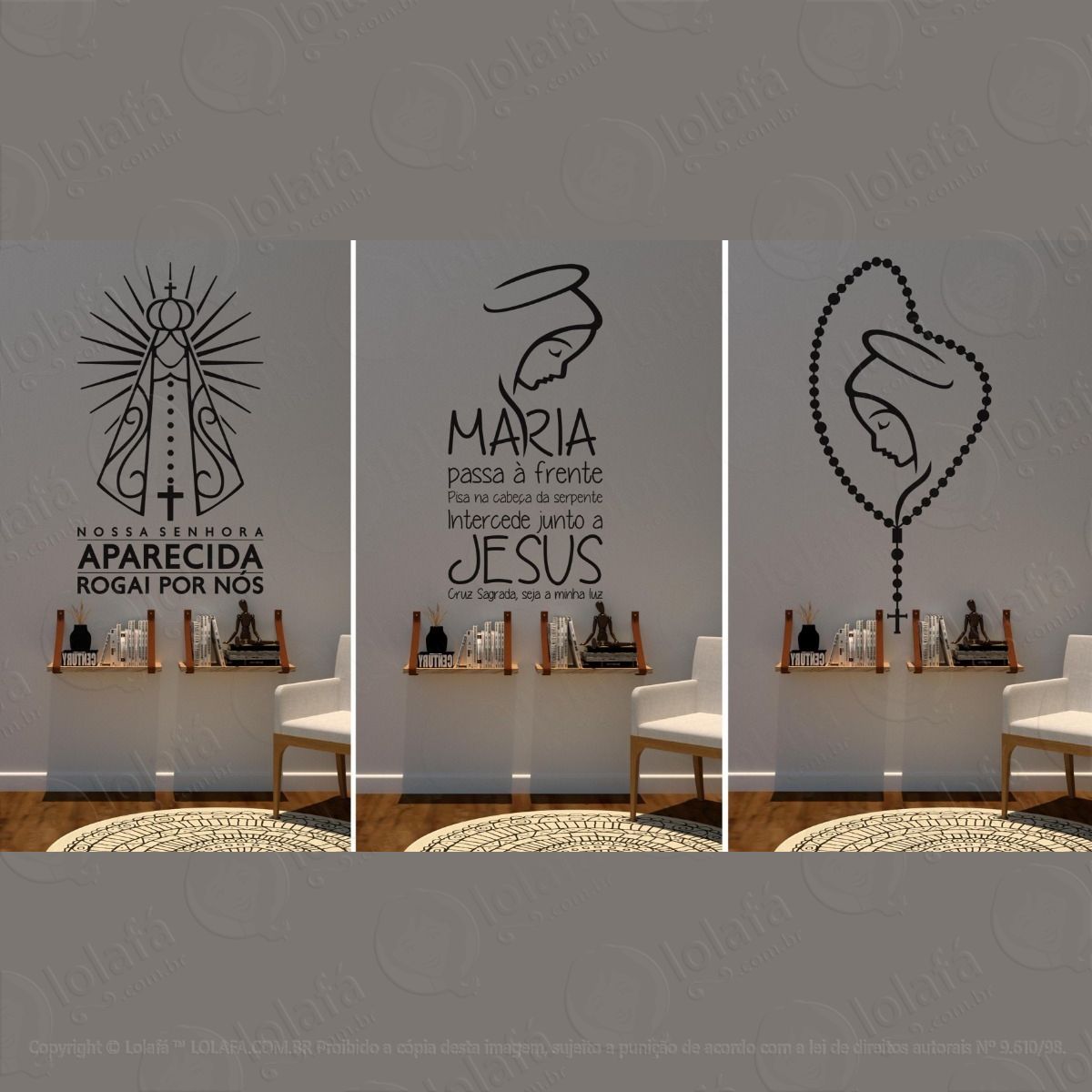 Adesivo De Parede Nossa Senhora C/3 Para Presentear Amigos Mod:1441
