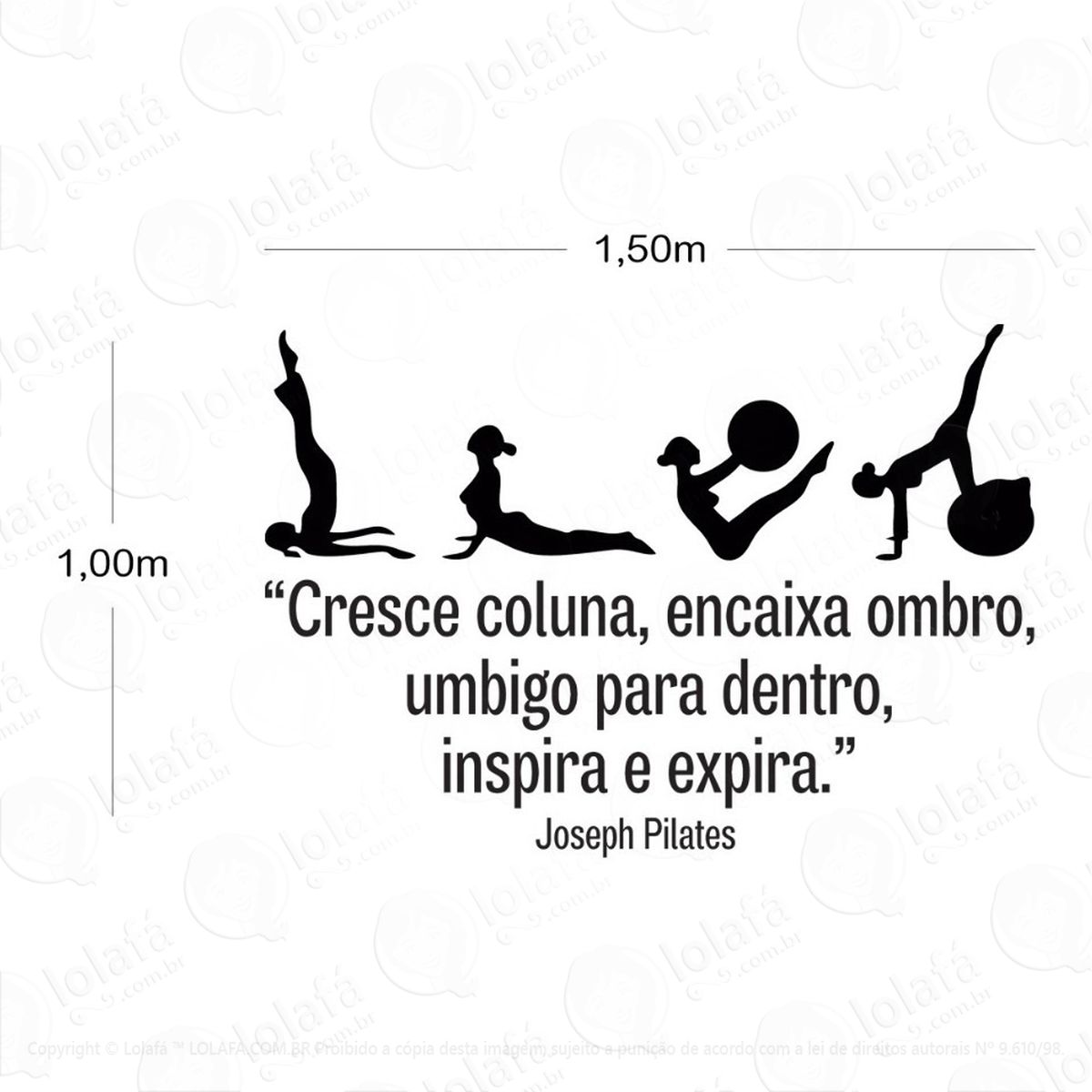 Adesivo Parede Pilates Cresce Coluna Encaixa Ombro Mod:1443
