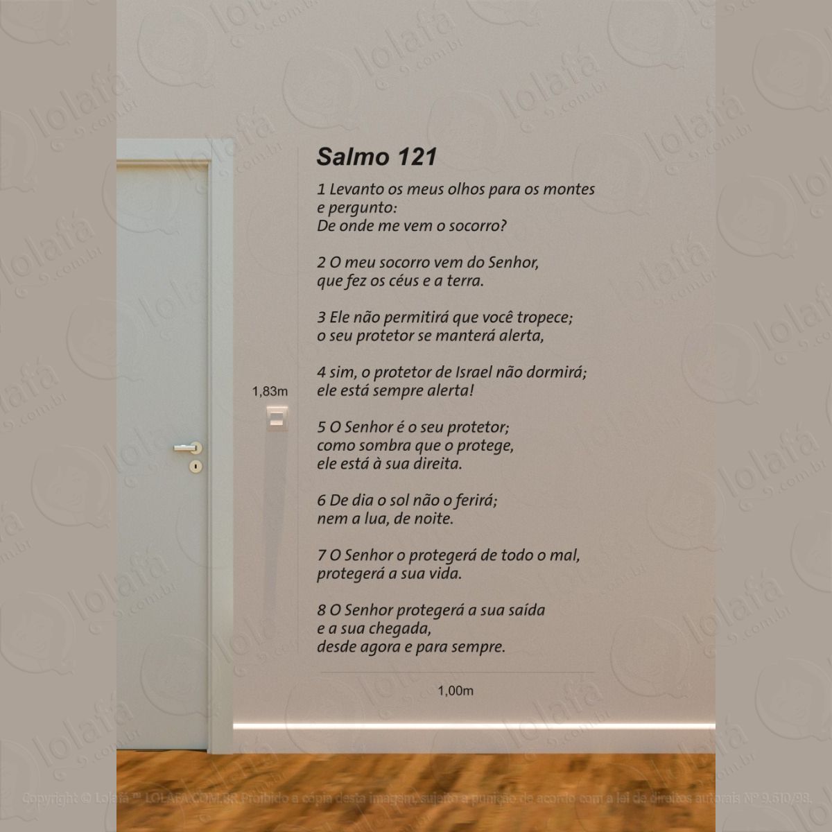 adesivo decorativo parede (salmo 121) mod:1448