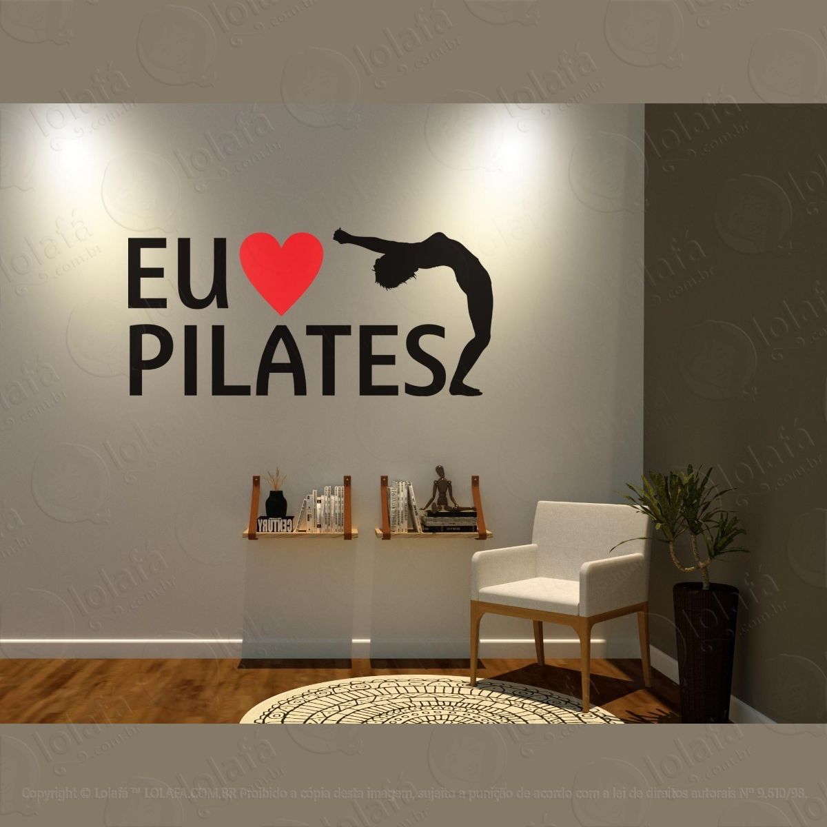 adesivo decorativo de paredes eu amo pilates mod:1456