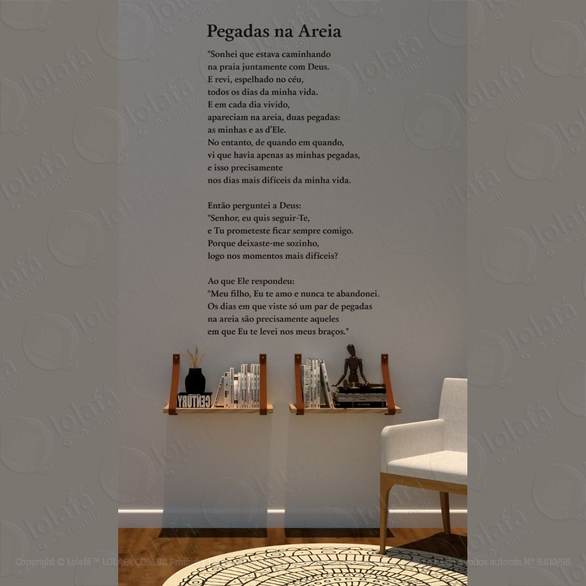 adesivo decorativo de parede pegadas na areia mod:1461