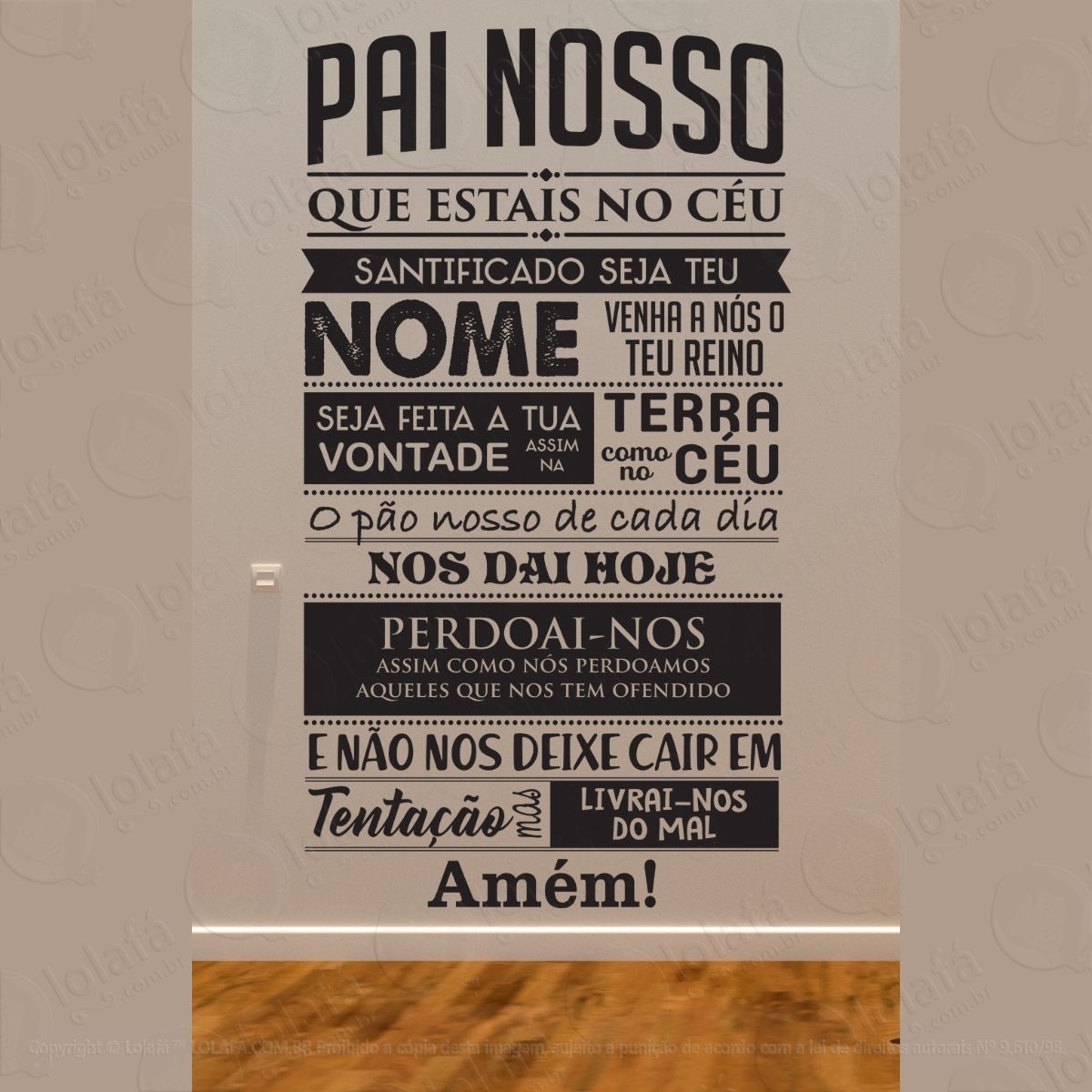 Adesivo Para Católicos Parede Oração Do Pai Nosso Mod:1464