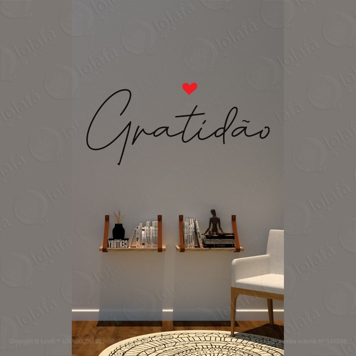 adesivo decorativo parede gratidão mod:1466