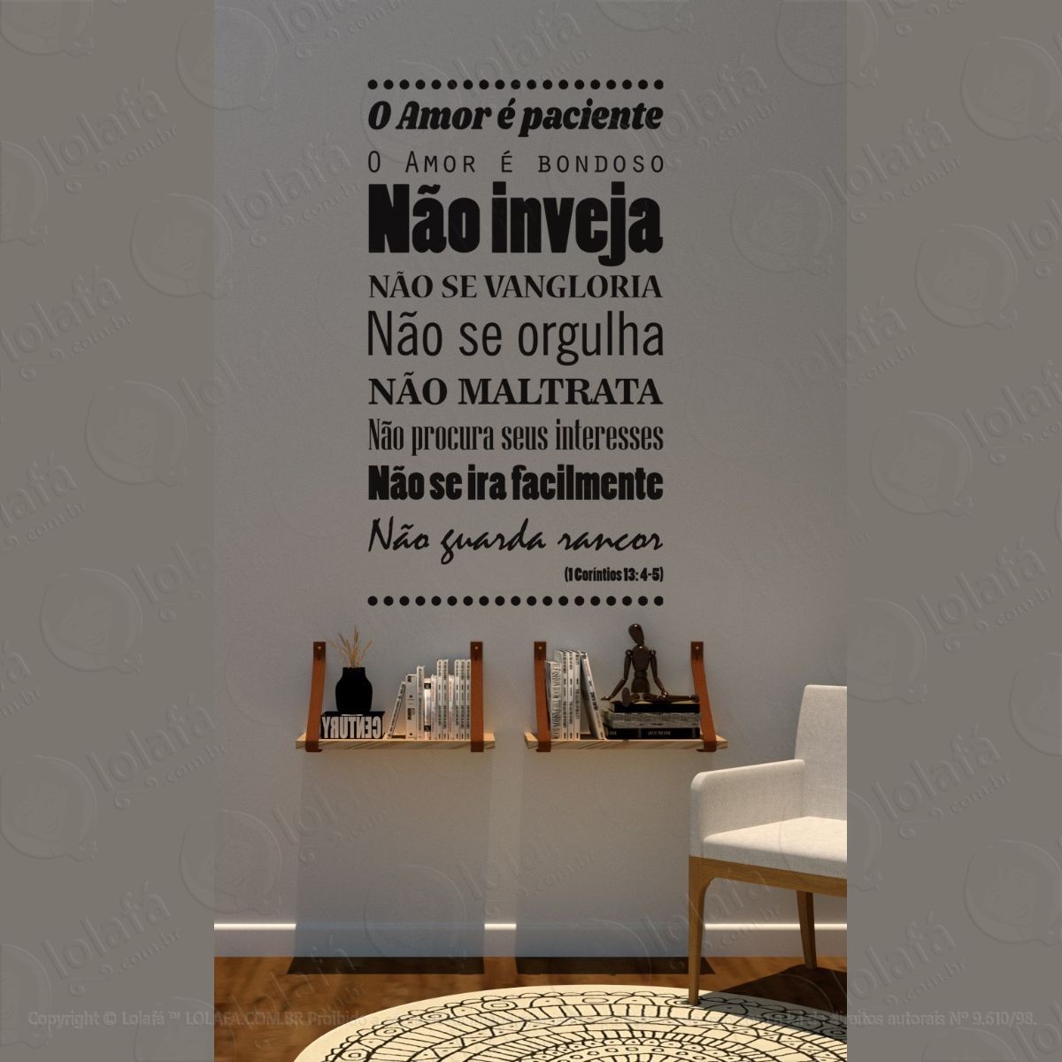 adesivo decorativo para geladeira versículo bíblico mod:1479
