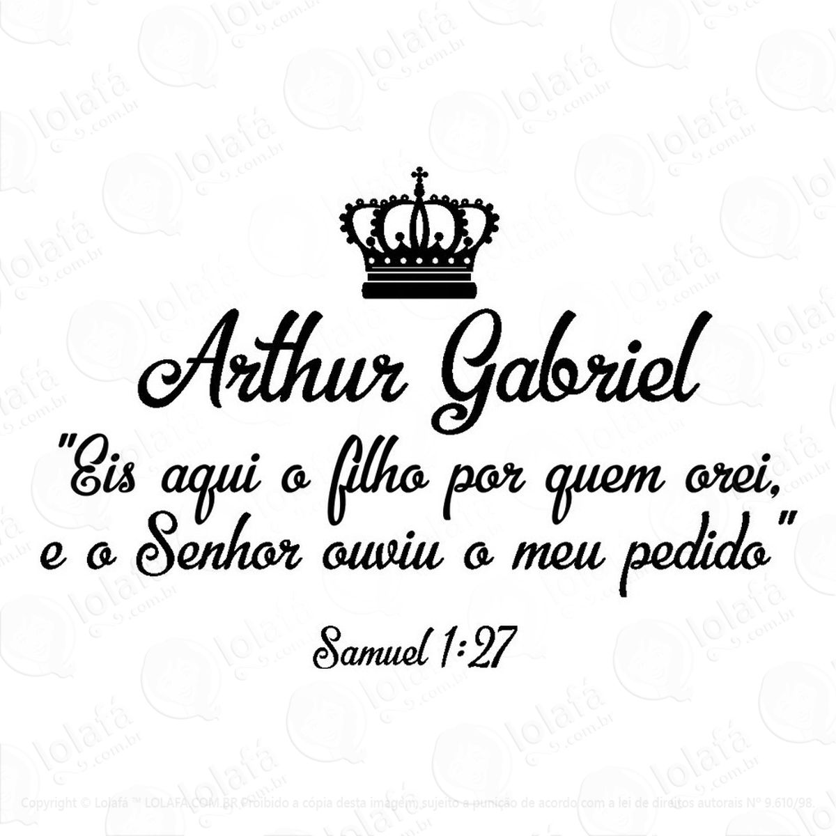 adesivo parede quarto infantil nome do bebê mod:1483