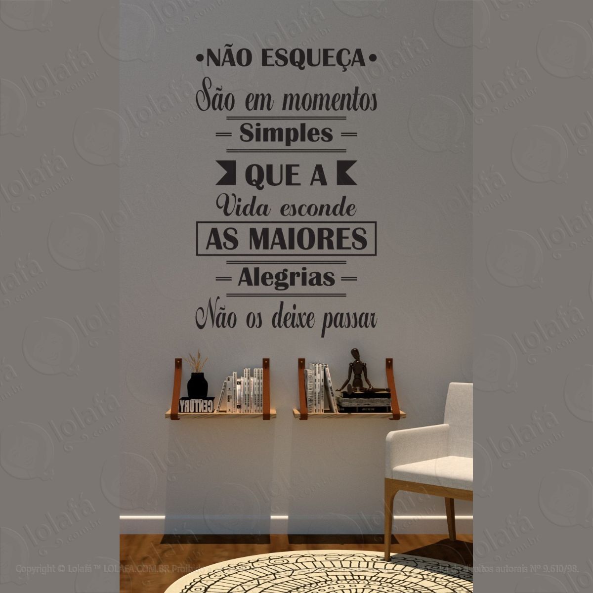 adesivo para parede frases para amizade mod:1484