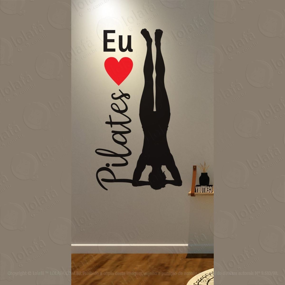 adesivo decorativo de paredes eu amo pilates mod:1495
