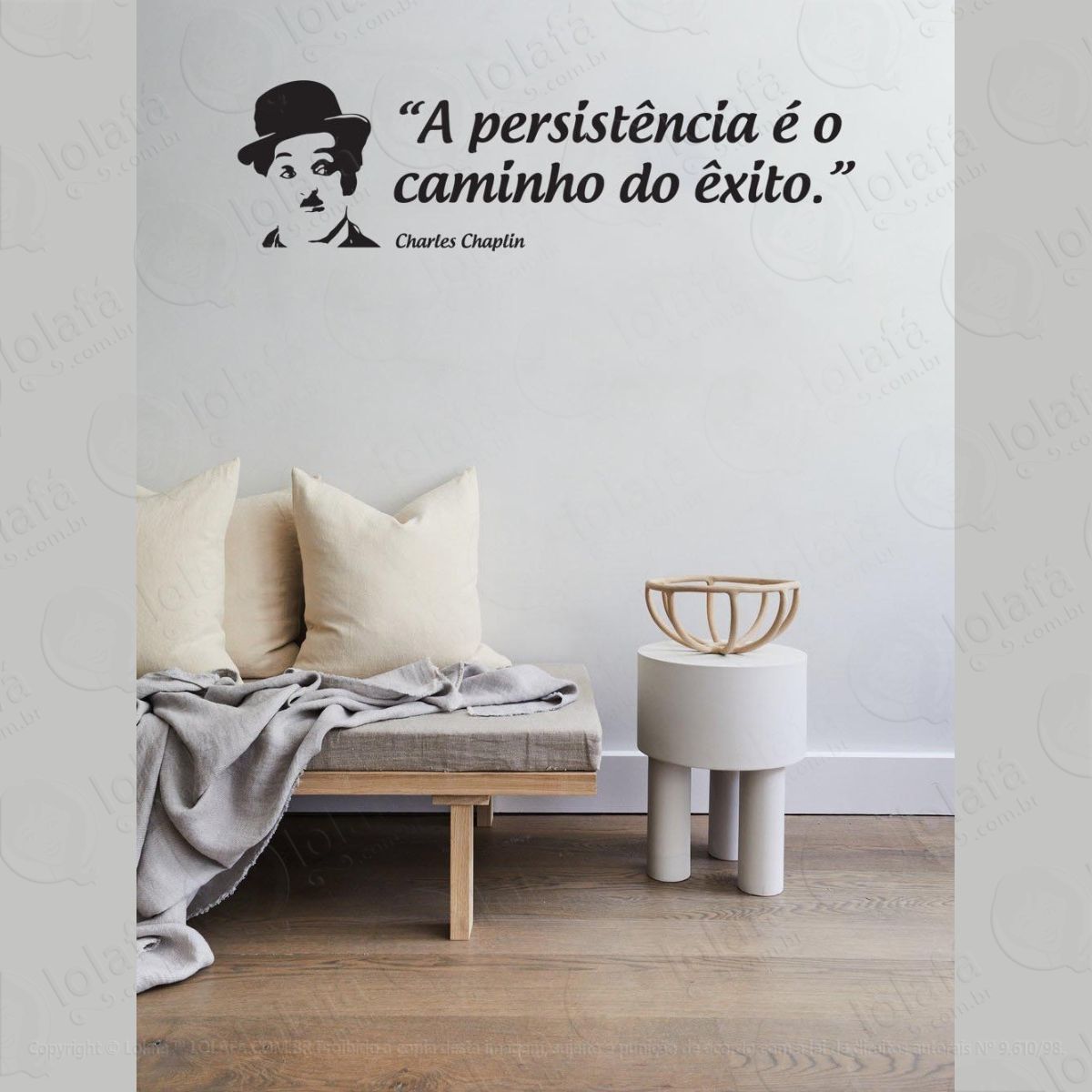 adesivo decorativo frases charles chaplin mod:1501
