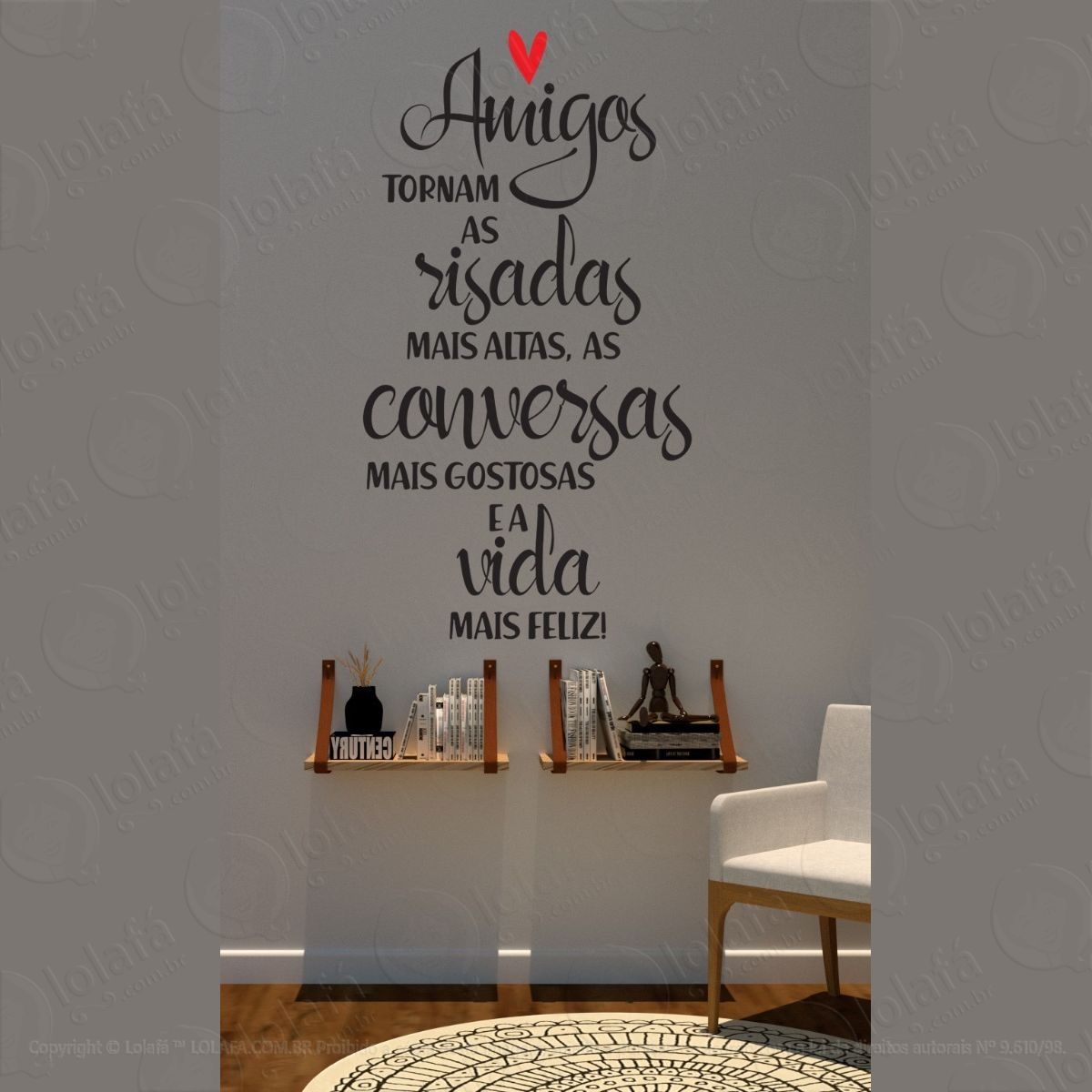 frases de parede amigos tornam as risadas mais altas mod:1505