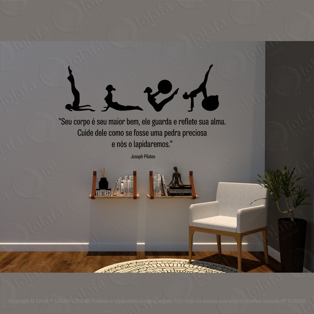 adesivo decorativo parede para pilates mod:1516