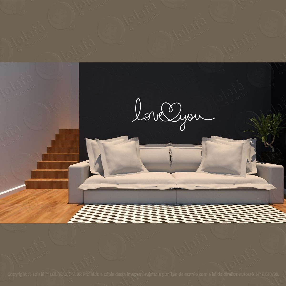 Adesivo Decorativo Cabeceira Para Casais - Love You Mod:1530