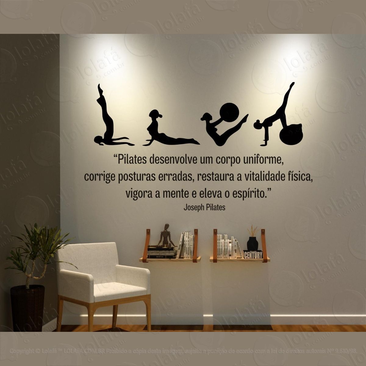 Adesivo Parede Pilates Desenvolve Um Corpo Uniforme Mod:1548