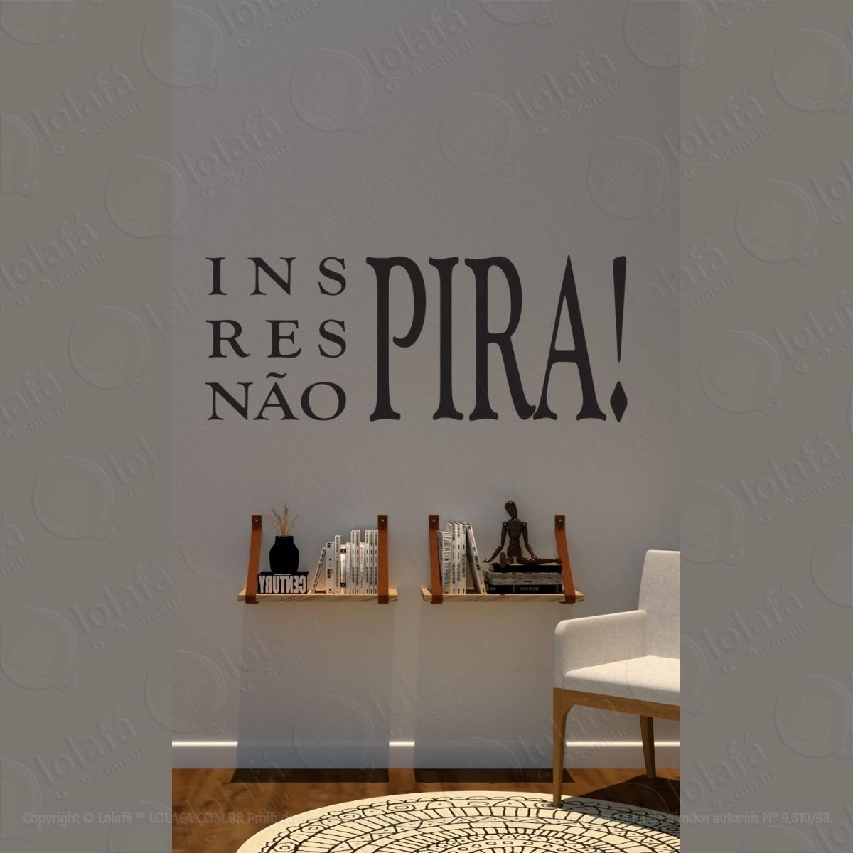Adesivo Parede Pilates Inspira, Respira E Não Pira Mod:1549