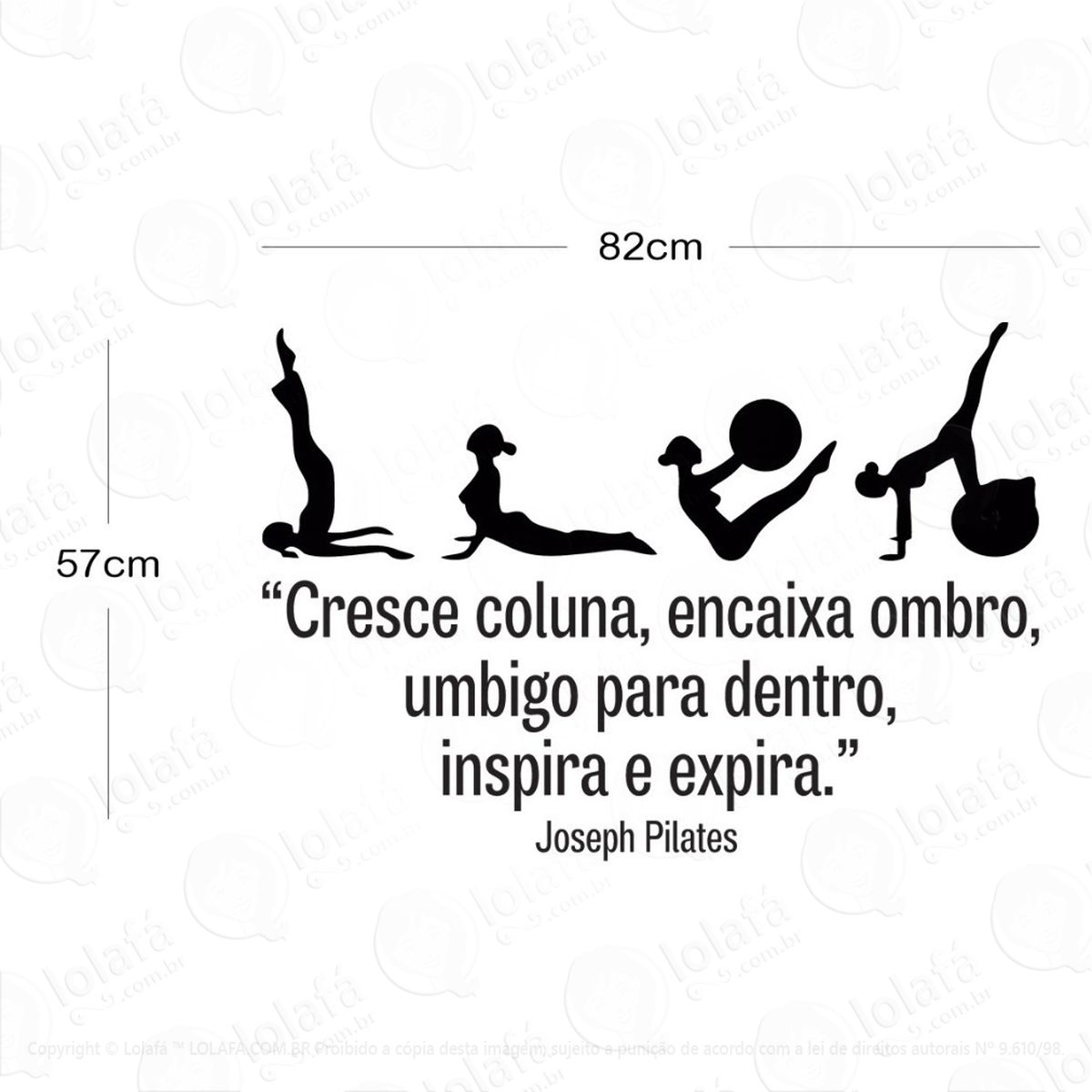 adesivo parede pilates cresce coluna encaixa ombro mod:1550