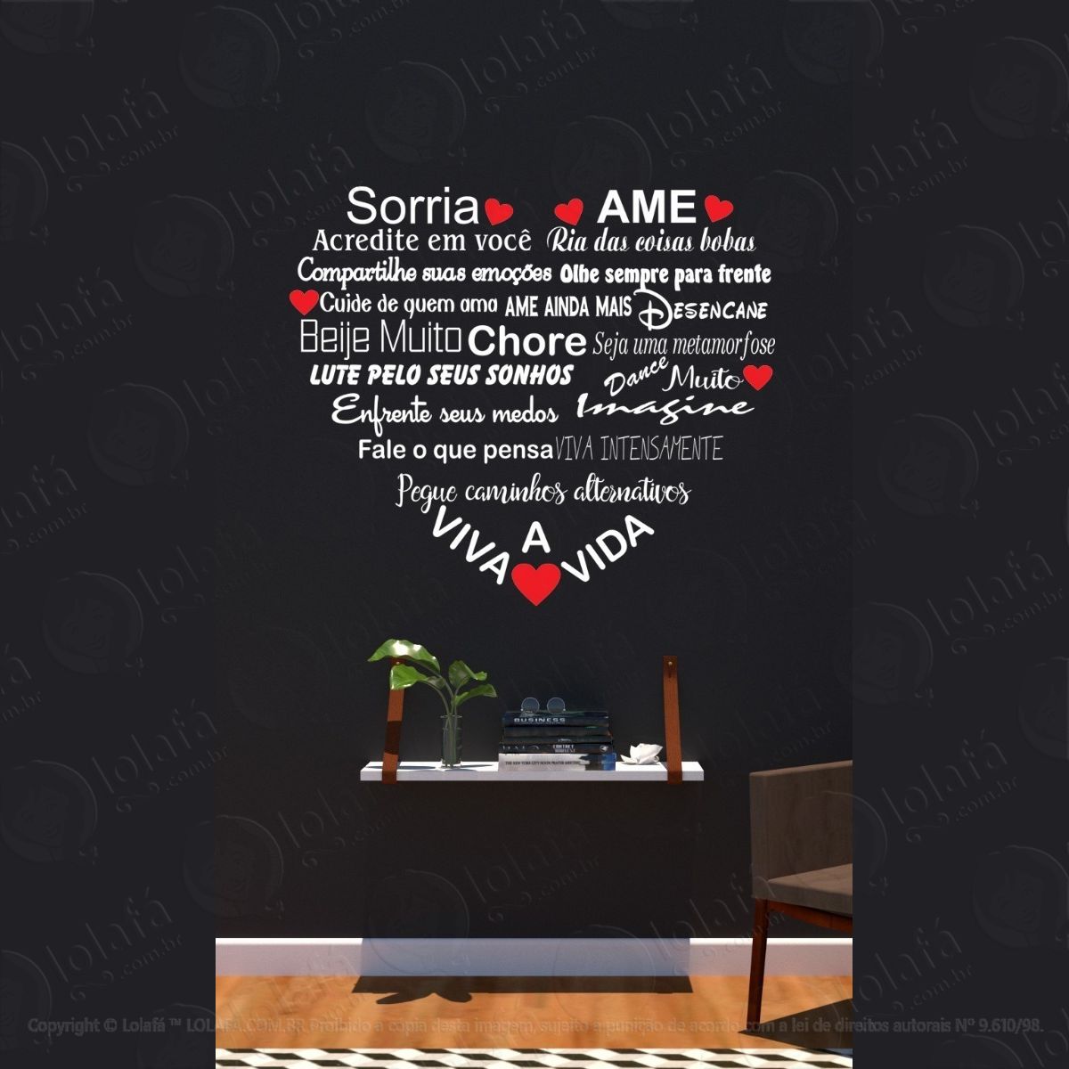 Adesivo Decorativo De Parede Para Casa Frases Para Família Mod:1570