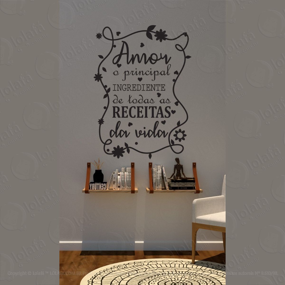 adesivo decorativo para geladeira frases de amor mod:1591
