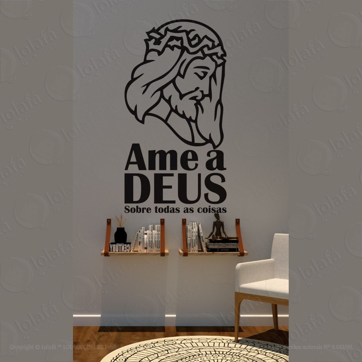 adesivo decorativo para parede jesus cristo mod:1604